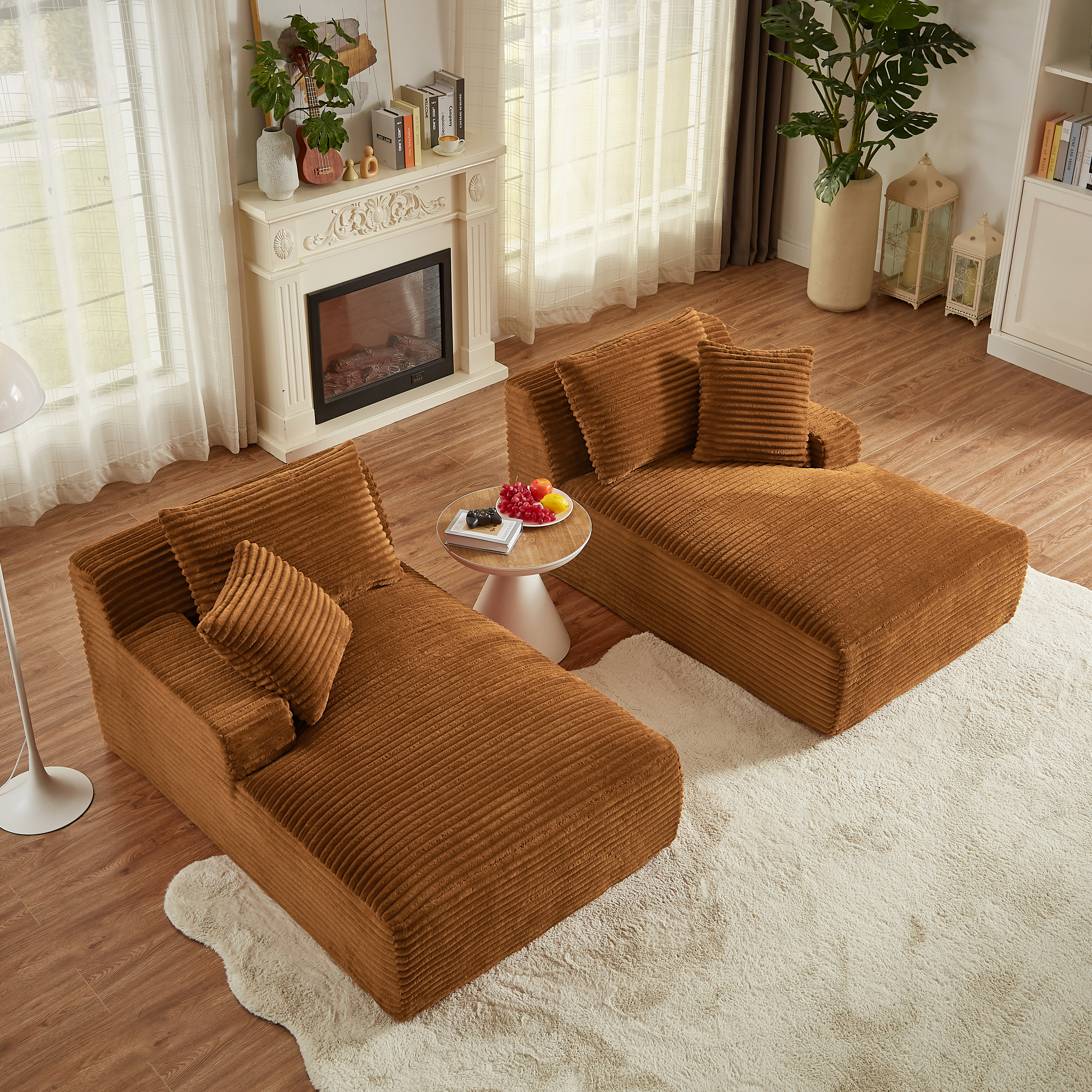 Latitude Run® 78" Oversized Double Chaise Lounges Indoor, Upholstered